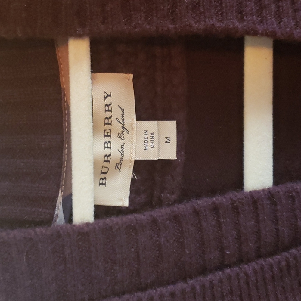 Burberry Medium Maroon Button Sweater - image 2